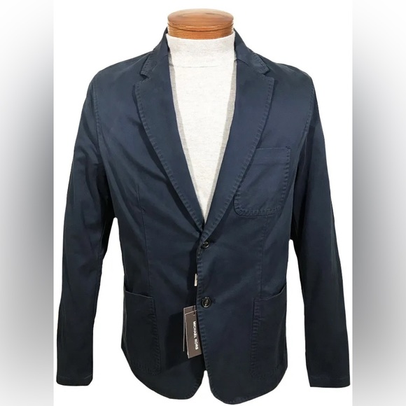 Men's MICHAEL KORS Navy Blue Cotton + Jacket Blazer Tagged 38R NWT NEW WOW! - Picture 7 of 16